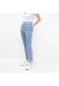 Jeans Para Mujer Tiro Alto, Con Botones Altos. COLOR-AZUL-8 de FDS