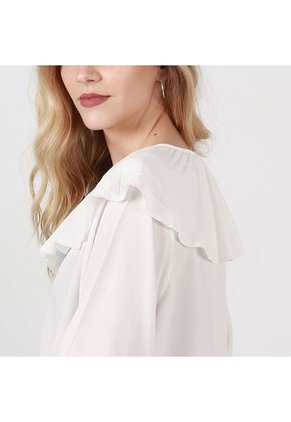 Blusa Cuello Redondo Manga Larga COLOR-BLANCO-S