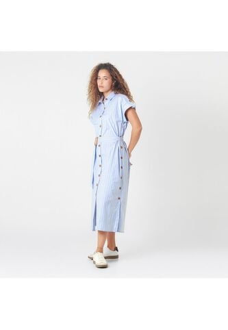 Vestido Cuello Camisero Manga Corta FDS