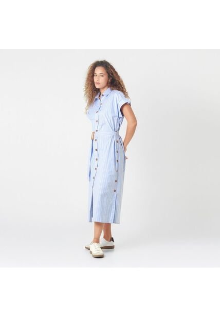 Vestido Cuello Camisero Manga Corta