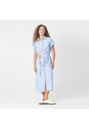 Vestido Cuello Camisero Manga Corta