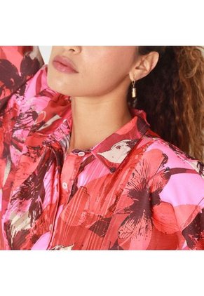 Blusa Crop Cuello Camisero Manga Larga