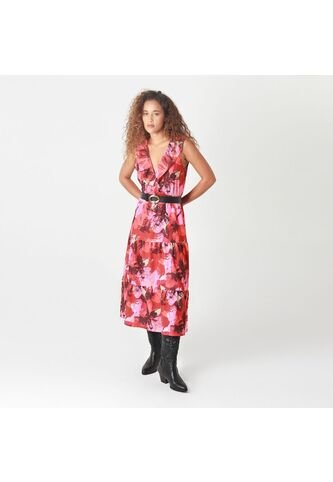 Vestido Cuello V Manga Sisa FDS