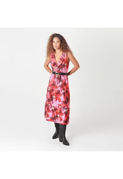 Vestido Cuello V Manga Sisa