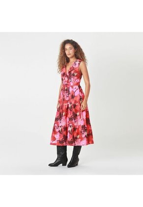 Vestido Cuello V Manga Sisa