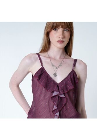 Blusa Cuello V Manga Tiras FDS