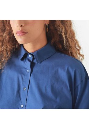 Blusa Cuello Camisero Manga Corta