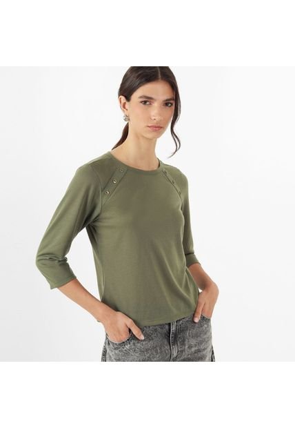 Blusa Botones Laterales Manga Larga
