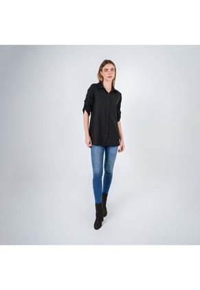 Blusa Cuello Camisero Manga 3/Cuartos