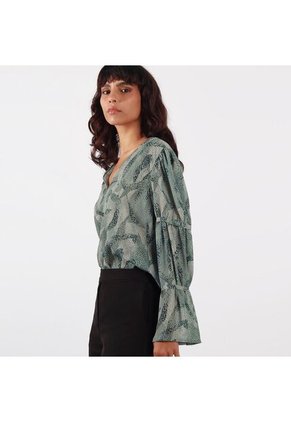 Blusa Cuello V Manga Larga