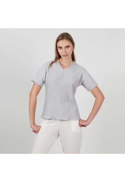 Sweater Cuello V Manga Corta