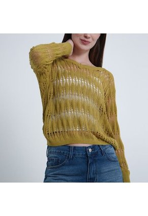 Sweater Cuello Pico Manga Larga
