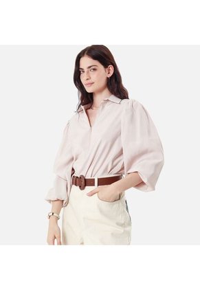 Blusa Cuello Camisero Manga Larga