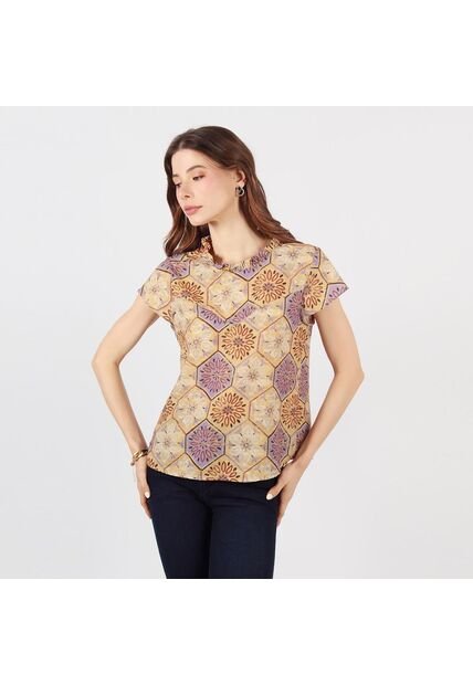 Blusa Cuello Redondo Manga Corta