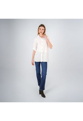 Blusa Cuello Camisero Manga 3/Cuartos