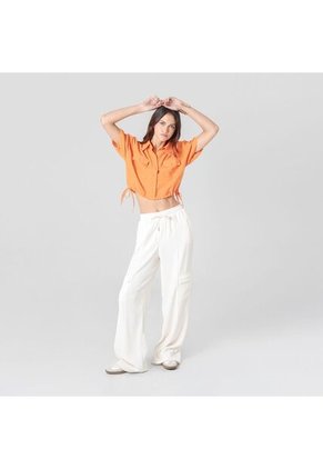 Blusa Cuello Camisero Manga Corta