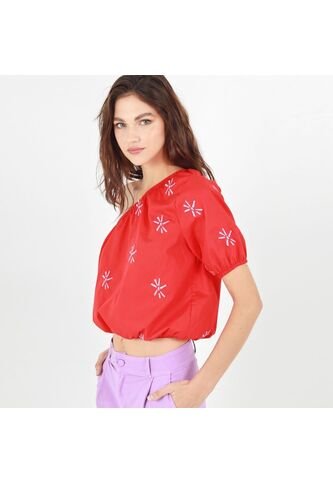 Blusa Cuello Asimetrico Manga Corta FDS