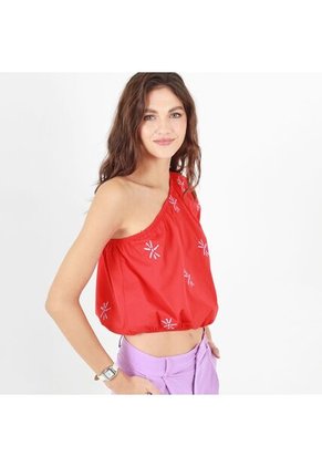 Blusa Cuello Asimetrico Manga Corta