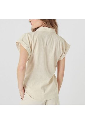 Blusa Cuello Camisero Manga Corta