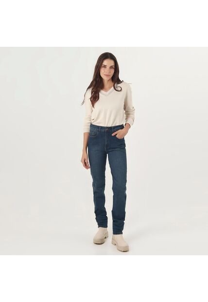 Jean Diva Tiro Medio Bota Recta