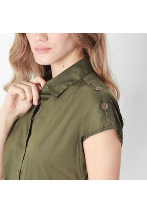 Vestido Cuello Camisero Manga Corta