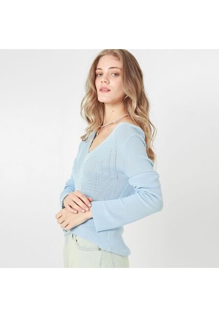 Sweater Cuello V Manga Larga