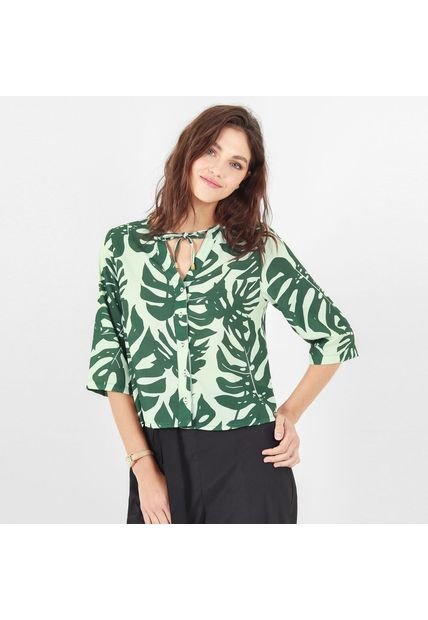 Blusa Cuello V Manga 3cuartos