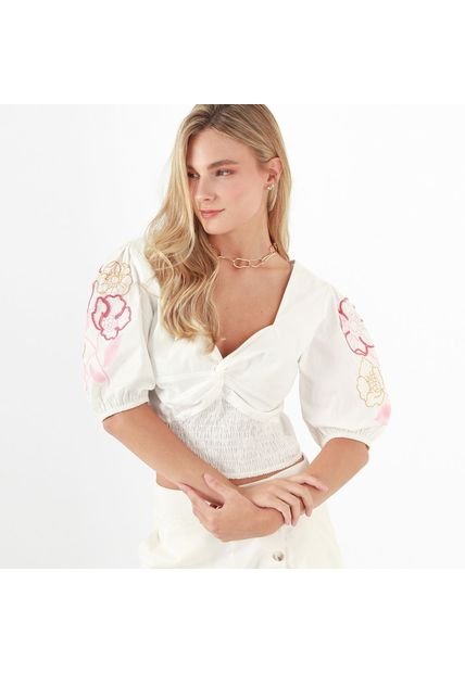 Blusa Cuello Corazon Manga 3cuartos
