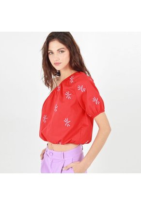 Blusa Cuello Asimetrico Manga Corta