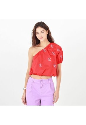 Blusa Cuello Asimetrico Manga Corta