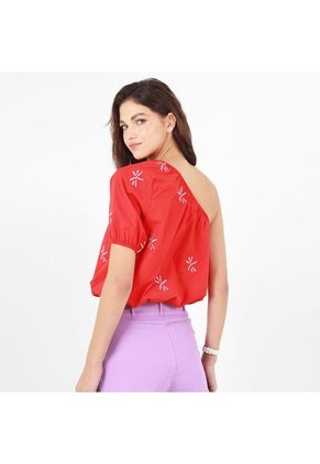 Blusa Cuello Asimetrico Manga Corta