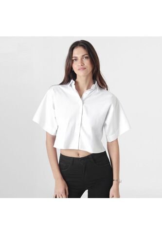 Blusa Cuello Camisero Manga Corta FDS