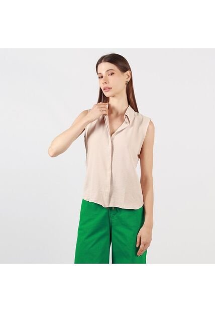 Blusa Cuello Camisero Manga Sisa