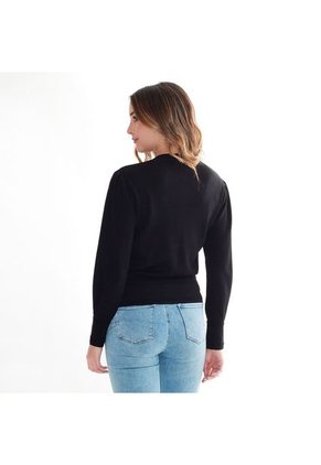 Sueter Para Mujer Manga Larga Con Detalle Frontal COLOR-NEGRO-XS