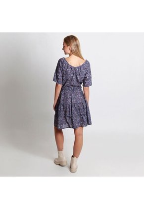 Vestido Cuello U Manga Corta