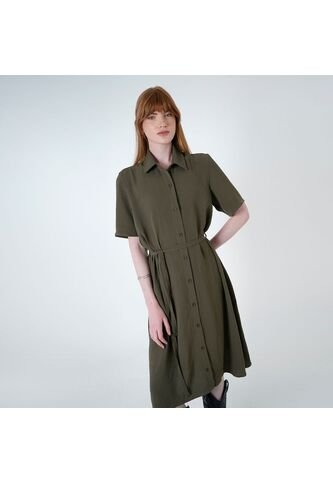 Vestido Cuello Camisero Manga Corta FDS