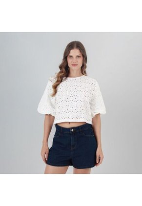 Blusa Cuello Redondo Manga Corta