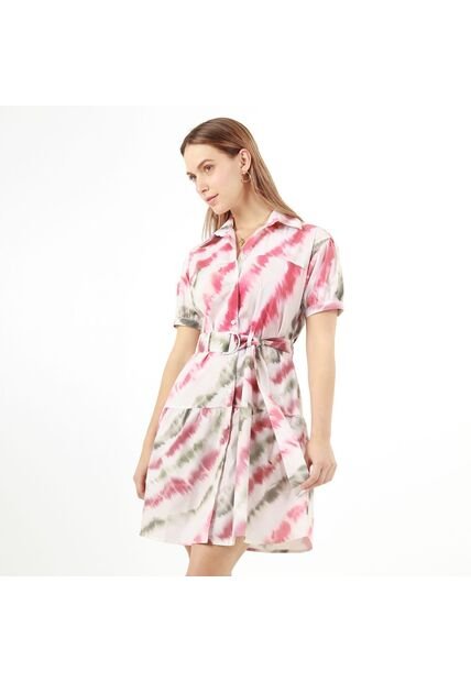 Vestido Cuello Camisero Manga Corta