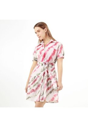 Vestido Cuello Camisero Manga Corta