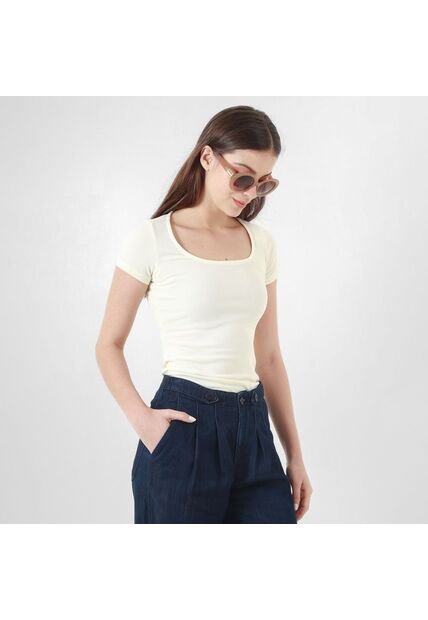 Camiseta Cuello Cuadrado Manga Corta