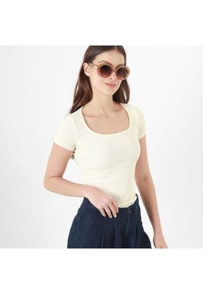 Camiseta Cuello Cuadrado Manga Corta