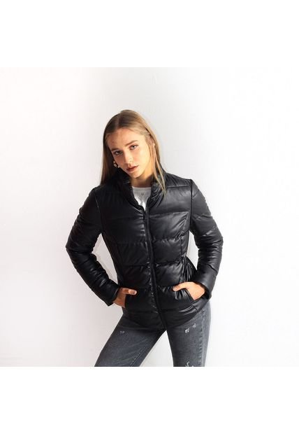 CHAQUETA PARA MUJER EN TAFETAN Color-NEGRO-TALLA-S