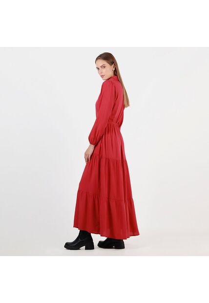 Vestido Cuello Redondo Manga Larga