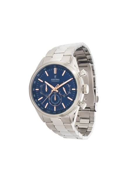 Reloj Para Hombre Festina Timeless Chrono F16820/A Plateado