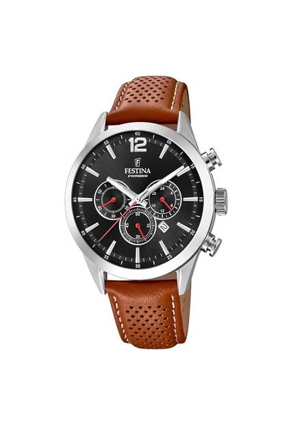 Reloj Para Hombre Festina Timeless Chrono F20542/6 Marrón