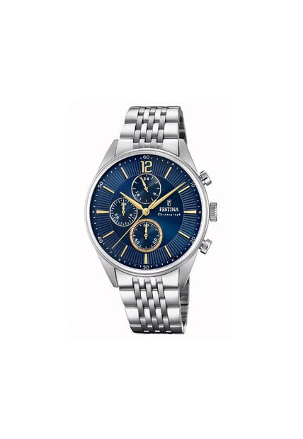 Reloj Para Hombre Festina Timeless Chrono F20285/3 Plateado