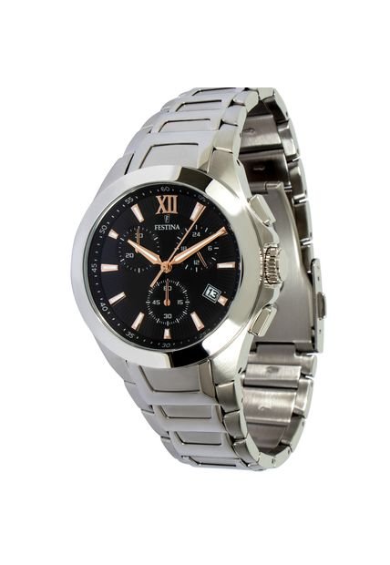 Reloj Para Hombre Festina Timeless Chrono F16678/C Plateado