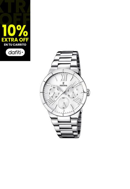 Reloj Para Mujer Festina Boyfriend F16716/1 Plateado