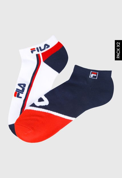 Medias X2 Blanco-Rojo-Azul Fila