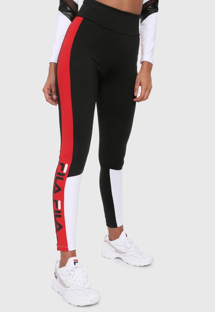 Leggings Negro-Rojo-Blanco Fila